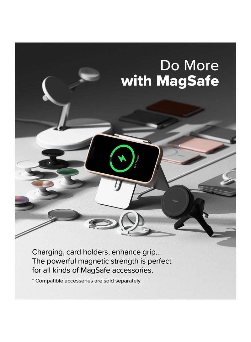 Ringke Silicone Magnetic [Compatible with MagSafe] Designed for iPhone 16 Pro Max Case, Feels Velvety Lightweight Slim Cute Soft Phone Cover for Women, Men PINK SAND - Image 3