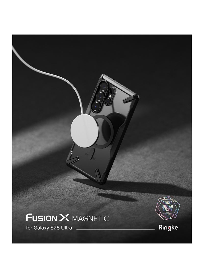 Ringke Fusion-X Magnetic [Compatible with MagSafe] Designed for Samsung Galaxy S25 Ultra Case, Anti-Fingerprint Rugged Shockproof Protective Phone Cover MAGNETIC BLACK - Image 2