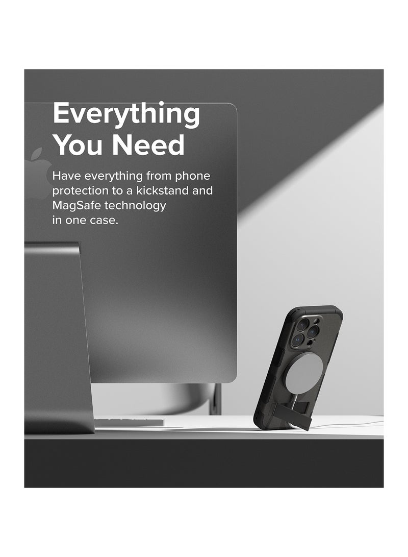 رينجك Ringke Alles [Compatible with Magsafe] Designed for iPhone 15 Pro Max Case, Protective Case with Stand Powerful Magnetic Cover Precise Cutouts for Camera Lenses - Gunmetal GUN METAL - Image 3