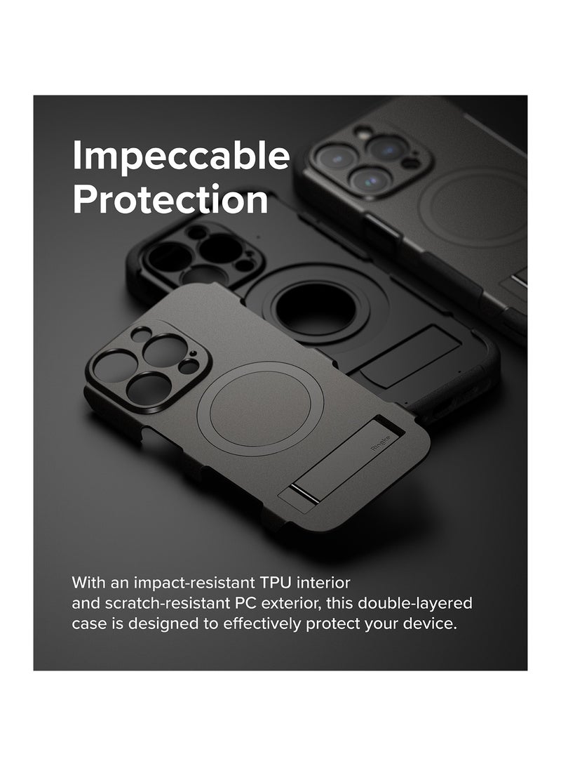 رينجك Ringke Alles [Compatible with Magsafe] Designed for iPhone 15 Pro Max Case, Protective Case with Stand Powerful Magnetic Cover Precise Cutouts for Camera Lenses - Gunmetal GUN METAL - Image 4