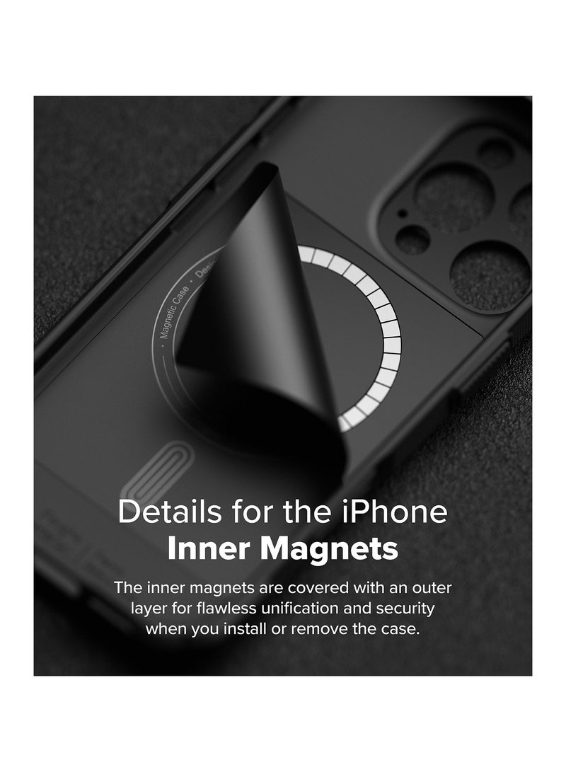 Ringke Rugged Gear Magnetic [Compatible with MagSafe] Compatible with iPhone 16 Pro Max Case, Prevents Oily Smudges Non-Slip Enhanced Grip Protective Cover Precise Cutouts for Camera MAGNETIC BLACK - Image 4