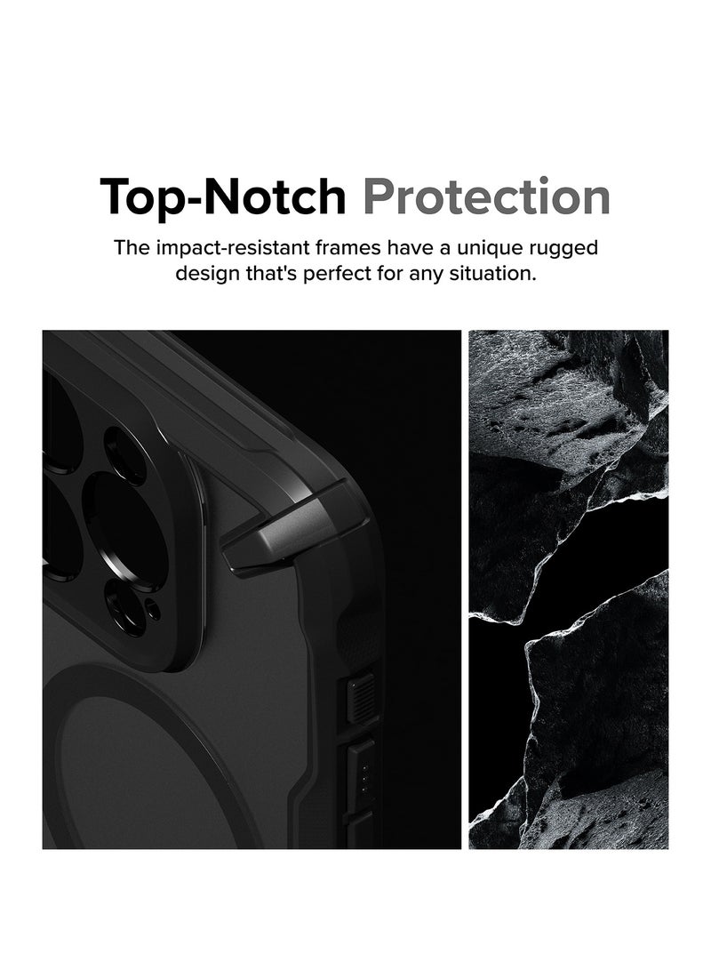 Ringke Fusion-X Magnetic [Compatible with MagSafe] Compatible with iPhone 15 Pro Max Case, Augmented Bumper Heavy Duty Shockproof Protective Cover MAGNETIC BLACK - Image 2