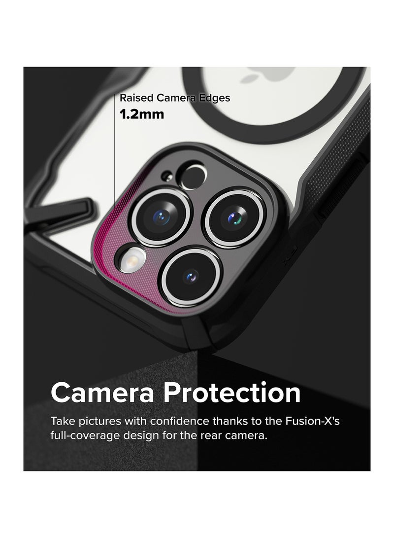 Ringke Fusion-X Magnetic [Compatible with MagSafe] Compatible with iPhone 15 Pro Max Case, Augmented Bumper Heavy Duty Shockproof Protective Cover MAGNETIC BLACK - Image 3