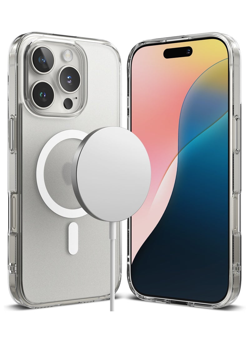 Ringke Fusion Magnetic [Oil & Dirt Resistant] Compatible with iPhone 16 Pro Max Case and Compatible with MagSafe, UV Coating for Scratch & Discoloration Resistant, Shockproof Air Pockets MAGNETIC MATTE CLEAR - Image 1