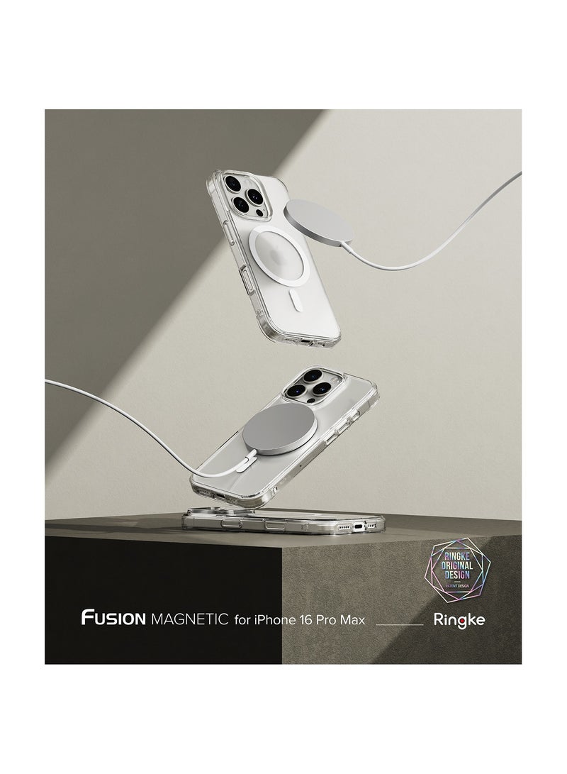 Ringke Fusion Magnetic [Oil & Dirt Resistant] Compatible with iPhone 16 Pro Max Case and Compatible with MagSafe, UV Coating for Scratch & Discoloration Resistant, Shockproof Air Pockets MAGNETIC MATTE CLEAR - Image 2