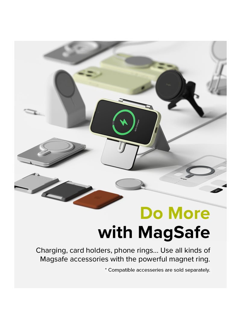 Ringke Silicone Magnetic [Compatible with MagSafe] Designed for iPhone 15 Pro Max Case, Feels Velvety Lightweight Slim Cute Soft Phone Cover for Women, Men SUNNY LIME - Image 2