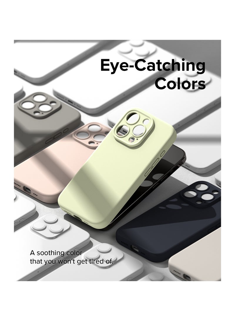 Ringke Silicone Magnetic [Compatible with MagSafe] Designed for iPhone 15 Pro Max Case, Feels Velvety Lightweight Slim Cute Soft Phone Cover for Women, Men SUNNY LIME - Image 5