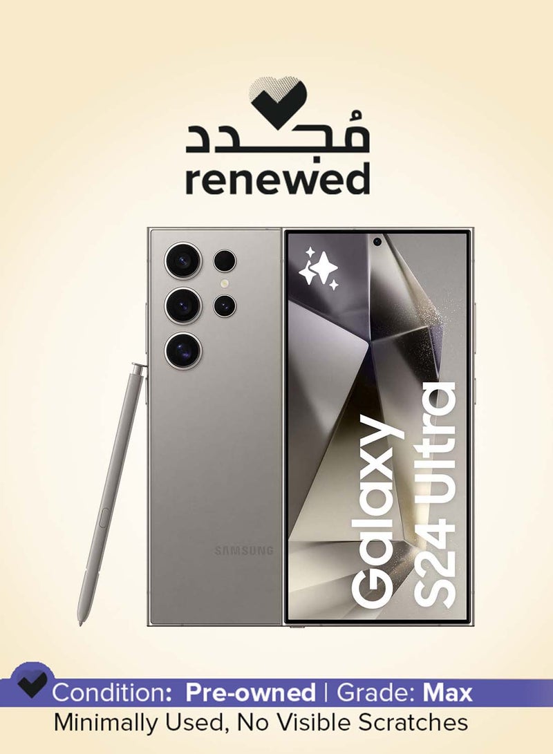 سامسونج Renewed - Galaxy S24 Ultra 5G Dual SIM Titanium Gray 256GB - Middle East Version  - Image 1