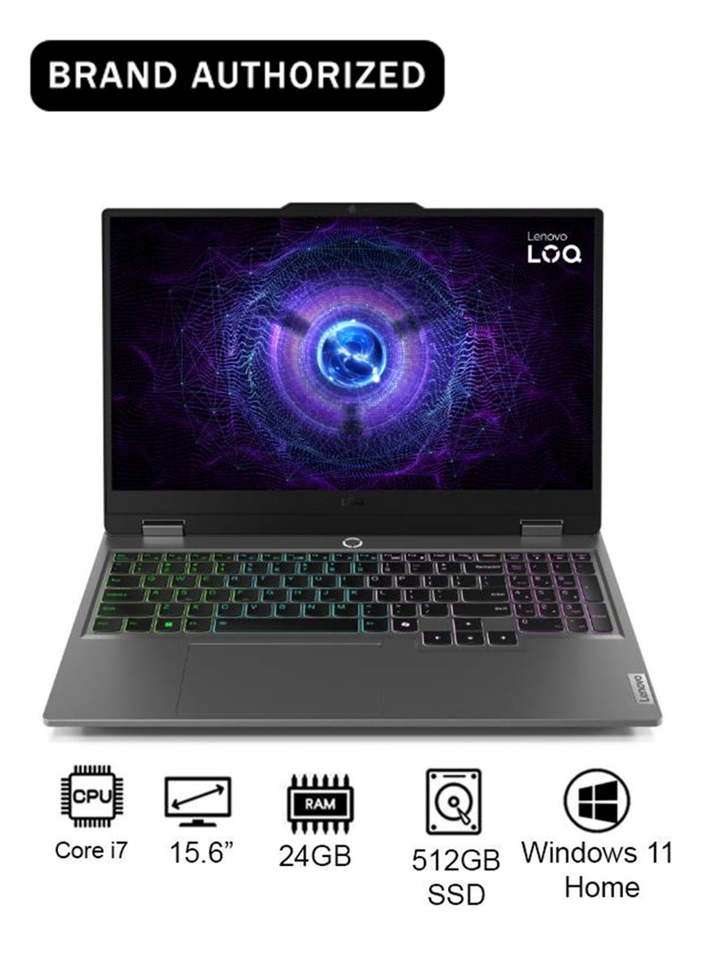 لينوفو لابتوب LOQ 15IRX9 للألعاب (2025) بشاشة FHD مقاس 15.6 بوصة، مع معالج Core i7-13650HX / 24 جيجابايت RAM / 512 جيجابايت SSD / بطاقة رسومات NVIDIA GeForce RTX 4060 بسعة 8 جيجابايت / ويندوز 11 هوم  - Image 1