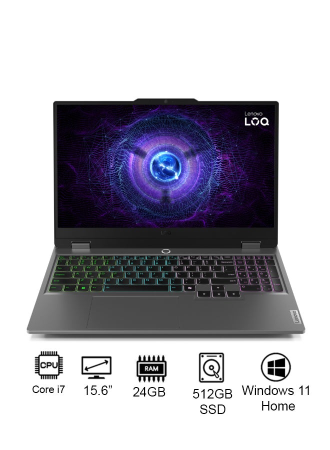 Lenovo LOQ 15IRX9 (Gaming (2025) Laptop With 15.6-Inch FHD Display, Core i7-13650HX Processor/24GB RAM/512GB SSD/8GB NVIDIA GeForce RTX 4060 Graphics Card/Windows 11 Home /  / English/Arabic Luna Grey - Image 1
