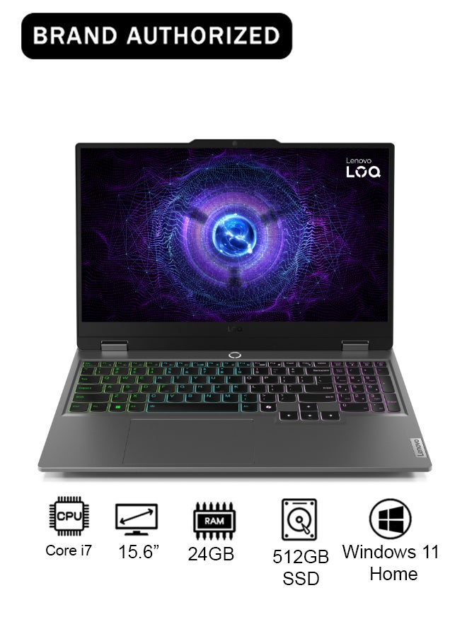 Lenovo (Upgraded Version) LOQ 15IRX9 (Gaming (2025) Laptop With 15.6-Inch FHD Display, Core i7-13650HX Processor/24GB RAM/512GB SSD/6GB NVIDIA GeForce RTX 4050 Graphics Card/Windows 11 Home / English/Arabic Luna Grey - Image 1