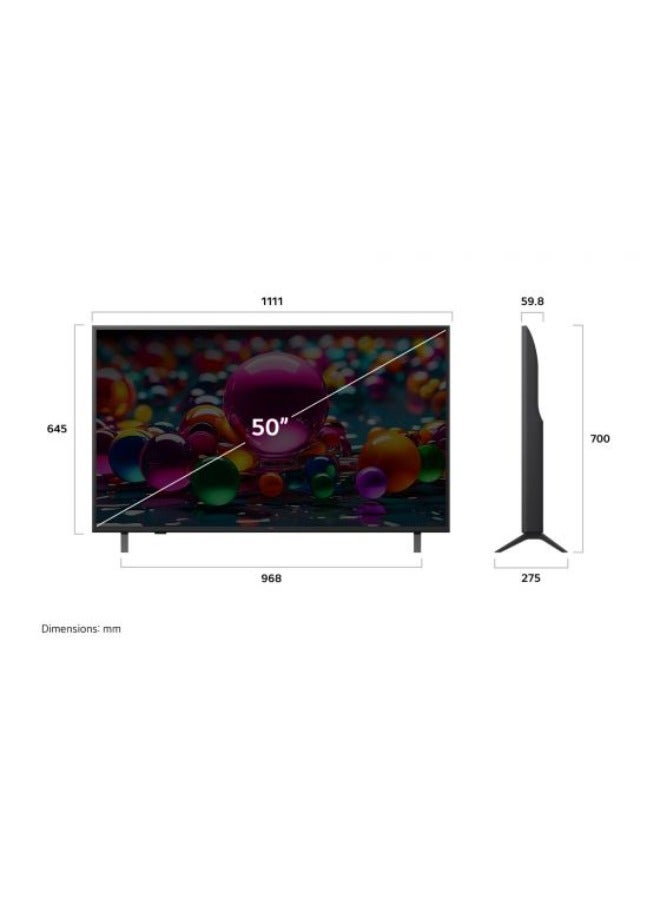 LG 50 Inch 4K UHD Smart LED with Built in Receiver - WebOS 60Hz Model 2025 50UA85006LA Black - Image 3