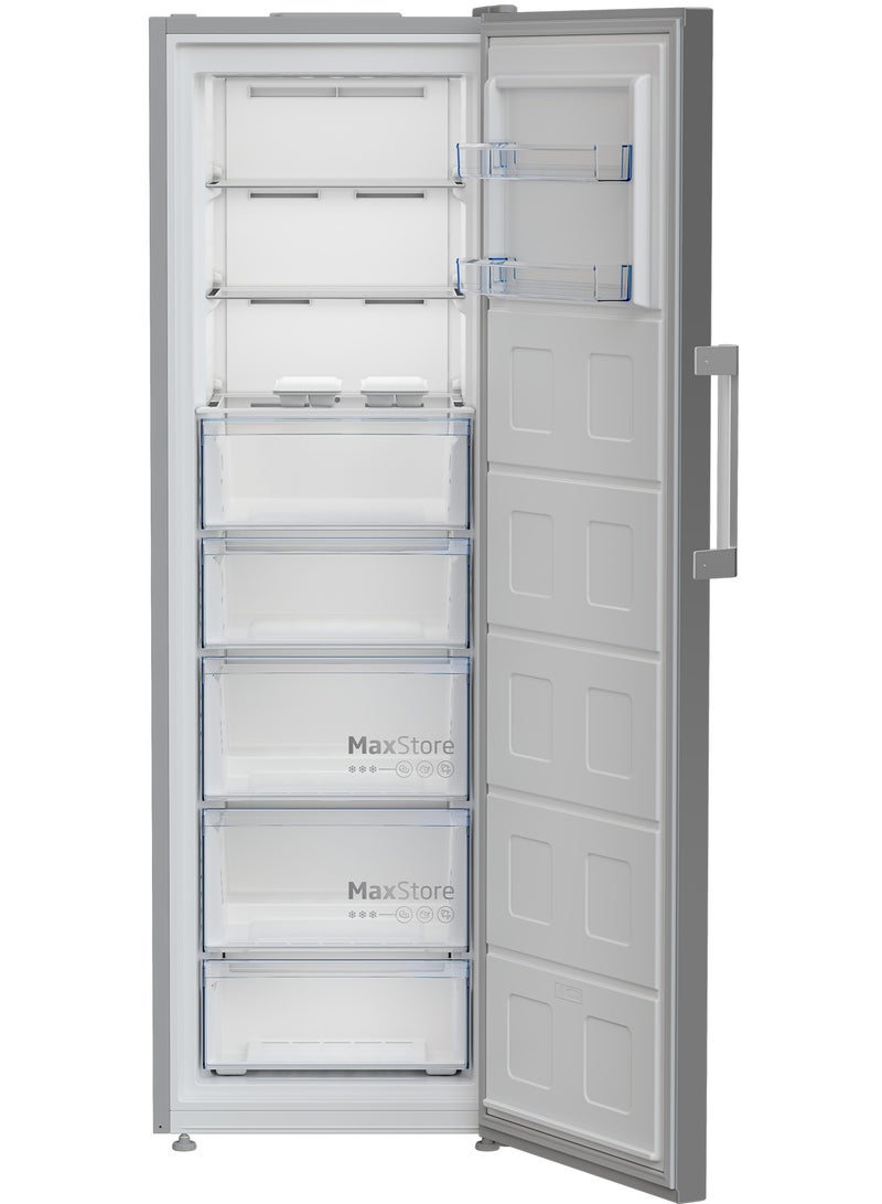 بيكو Upright Freezer, 8 Drawers, 286L No-Frost, 186.5 cm Height, Silver, Glass Shelves, Reversible Door 286 L 75 W B3RFNE314ZXPE1 SIlver  - Image 3