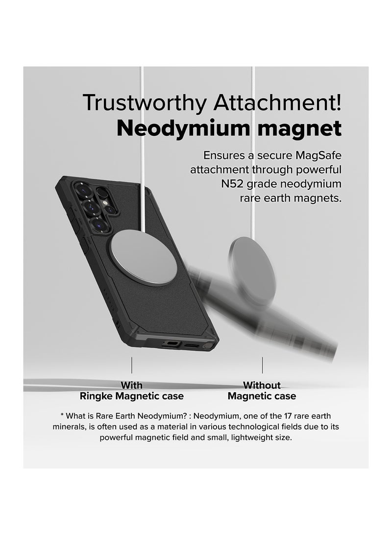 Ringke Rugged Gear [Compatible with MagSafe] Designed for Samsung Galaxy S25 Ultra Case, Oil & Dirt Resistant Reinforced Sides Protective Cover Precise Cutouts for Camera MAGNETIC BLACK - Image 4