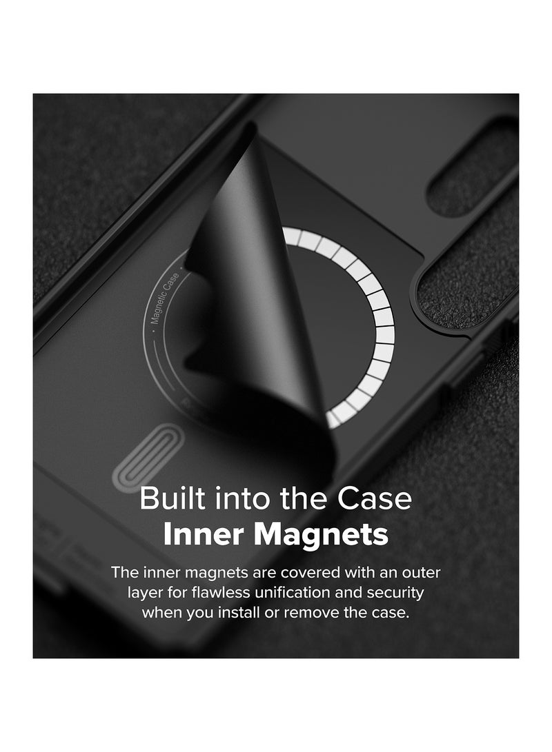 Ringke Rugged Gear [Compatible with MagSafe] Designed for Samsung Galaxy S25 Ultra Case, Oil & Dirt Resistant Reinforced Sides Protective Cover Precise Cutouts for Camera MAGNETIC BLACK - Image 5