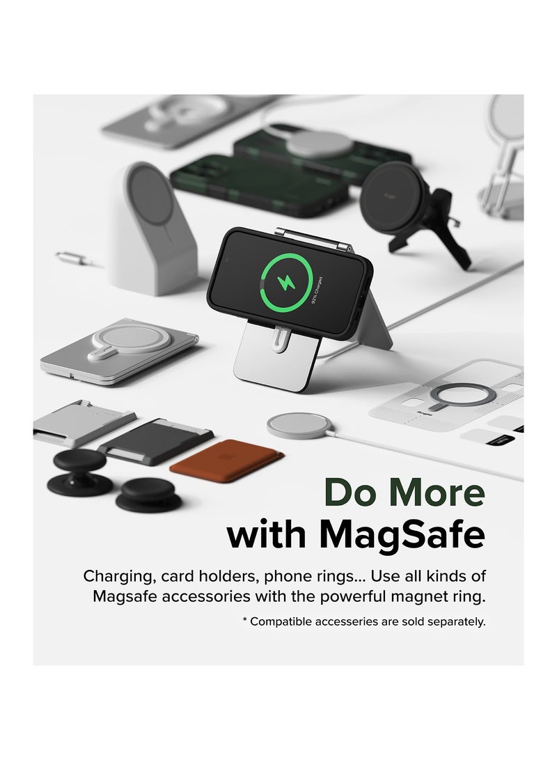Ringke Alles [Compatible with Magsafe] Designed for iPhone 15 Pro Max Case, Protective Case with Stand Powerful Magnetic Cover Precise Cutouts for Camera Lenses DARK GREEN - Image 5