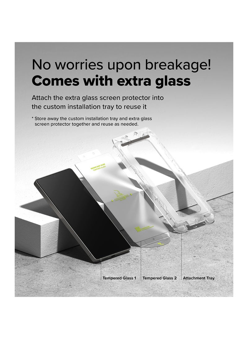 Ringke Easy Slide Pro [Super Easy to Install] Compatible with Samsung Galaxy S25 Ultra Screen Protector, Case Friendly 9H Hardness Tempered Glass with Simple installation Tool - 2 Pack CLEAR - Image 4