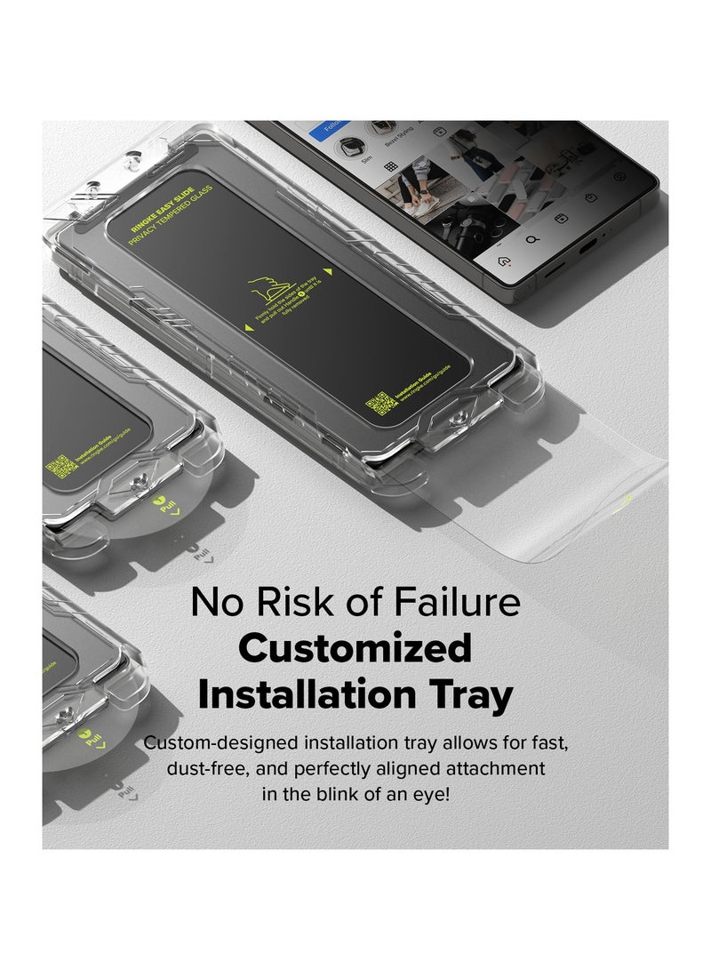 رينجك Ringke Easy Slide Pro Privacy [Anti Spy] Compatible with Samsung Galaxy S25 Ultra Screen Protector, Case Friendly 9H Hardness Tempered Glass with Simple installation Tool - 2 Pack CLEAR - Image 4