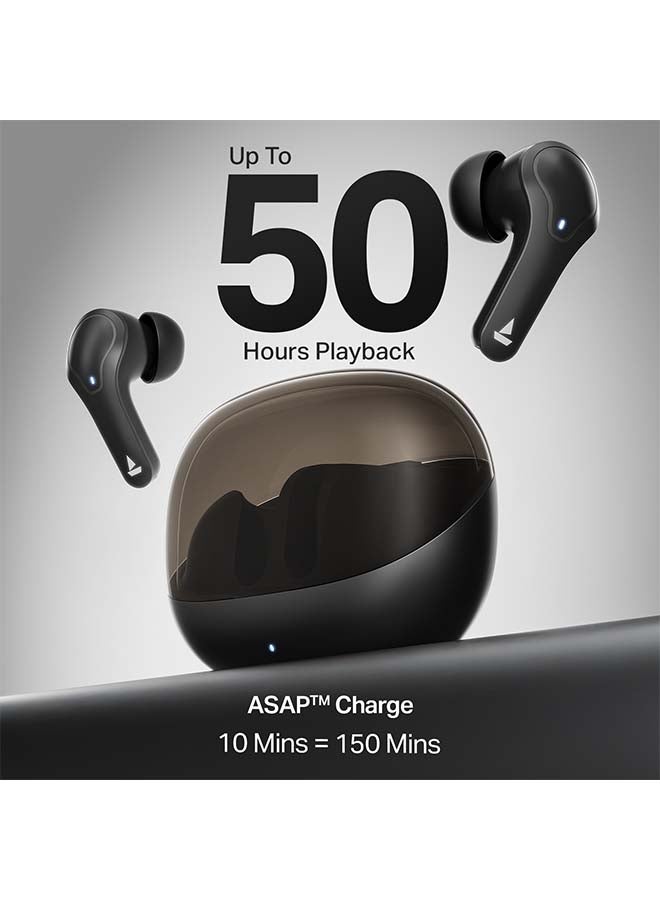 boAt Airdopes Plus 311 TWS Earbuds with 50hrs Playback, Dual Mics with ENx™ Technology, Signature Sound, 50ms Low-Latency BEAST™ Mode, ASAP™ Charge, IWP™ Tech, BT v5.3 & IPX4 Water Resistance - Charcoal Black  - Image 4