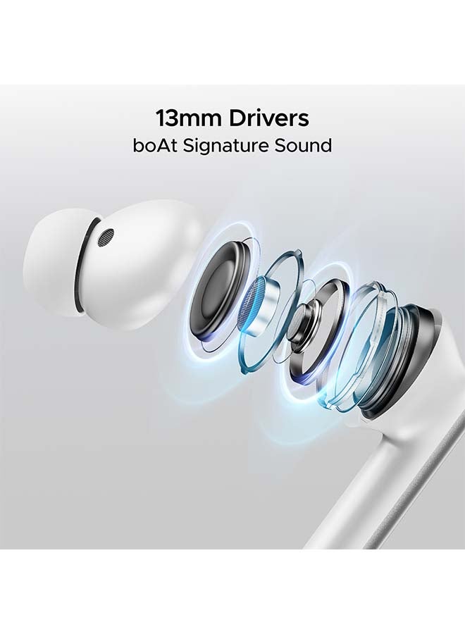 boAt Airdopes 111v2 TWS Earbuds with 50hrs Playback, 4 Mics with ENx™ Tech, Dual EQ Modes, 13mm Drivers, Multipoint Connection, ASAP™ Charge, BTv5.4 And IPX4 Rating - Ivory White  - Image 2