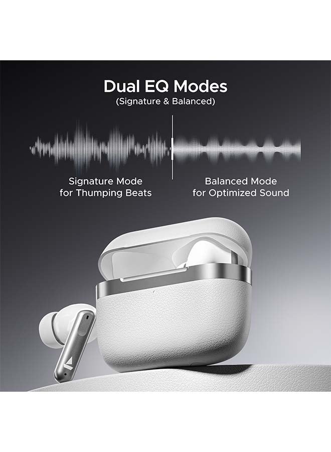 boAt Airdopes 111v2 TWS Earbuds with 50hrs Playback, 4 Mics with ENx™ Tech, Dual EQ Modes, 13mm Drivers, Multipoint Connection, ASAP™ Charge, BTv5.4 And IPX4 Rating - Ivory White  - Image 4