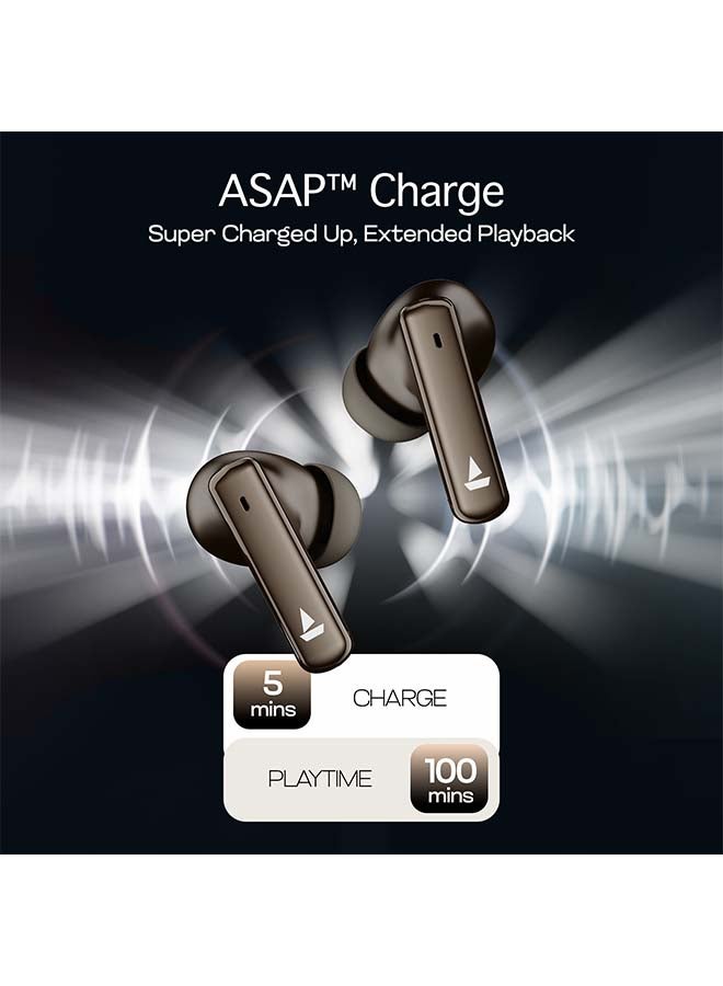 Airdopes 181 Pro w/ 100 HRS Playback, 4 Mics ENx Technology And ASAP Charge - Mocha Elegance