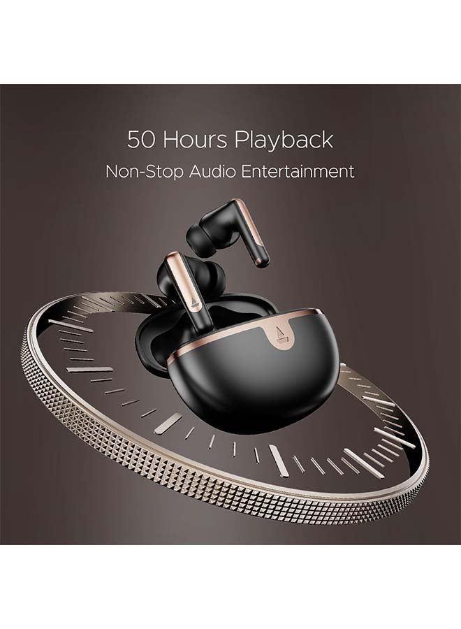 Airdopes 161 ANC ELITE TWS Earbuds with 32dB Active Noise Cancellation, 50hrs Playback, 50ms Low Latency BEAST™ Mode, 4 Mics with ENx™, Dual EQs, IWP™, ASAP™ Charge, BT v5.3 And IPX5 Resistance - Black