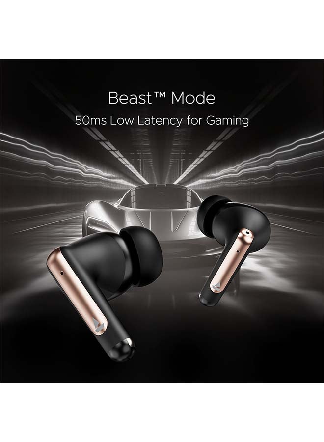 Airdopes 161 ANC ELITE TWS Earbuds with 32dB Active Noise Cancellation, 50hrs Playback, 50ms Low Latency BEAST™ Mode, 4 Mics with ENx™, Dual EQs, IWP™, ASAP™ Charge, BT v5.3 And IPX5 Resistance - Black
