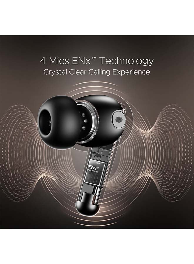 Airdopes 161 ANC ELITE TWS Earbuds with 32dB Active Noise Cancellation, 50hrs Playback, 50ms Low Latency BEAST™ Mode, 4 Mics with ENx™, Dual EQs, IWP™, ASAP™ Charge, BT v5.3 And IPX5 Resistance - Black