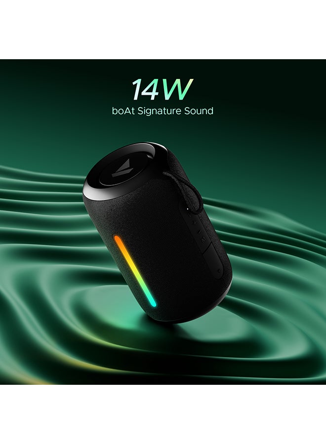 boAt Stone 350 Pro Bluetooth Speaker with 14W Signature Sound, Up to 12hrs Playback, RGB LEDs, TWS Feature, Built-in Mic, Bluetooth v5.3, AUX Port, TF Card, IPX5 - Raging Black - Image 2