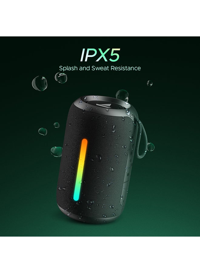 boAt Stone 350 Pro Bluetooth Speaker with 14W Signature Sound, Up to 12hrs Playback, RGB LEDs, TWS Feature, Built-in Mic, Bluetooth v5.3, AUX Port, TF Card, IPX5 - Raging Black - Image 5