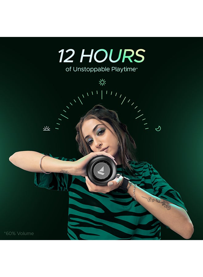 boAt Stone 350 Pro Bluetooth Speaker with 14W Signature Sound, Up to 12hrs Playback, RGB LEDs, TWS Feature, Built-in Mic, Bluetooth v5.3, AUX Port, TF Card, IPX5 - Raging Black - Image 3