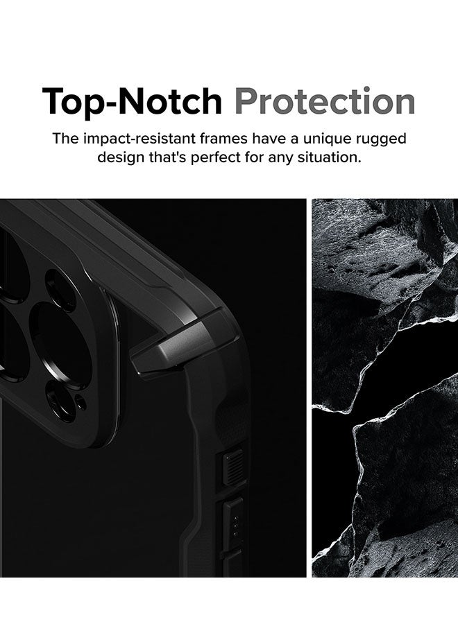 Ringke Fusion-X Compatible with iPhone 15 Pro Case Cover Transparent Hard Back Soft Flexible TPU Bumper Scratch Resistant Shockproof Protection Back Cover BLACK - Image 3