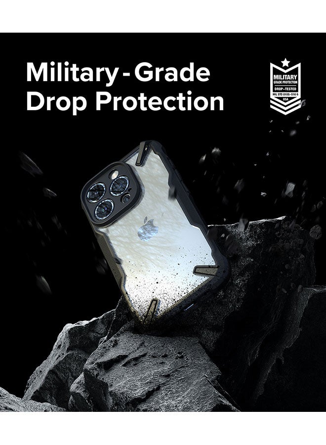 Ringke Fusion-X Compatible with iPhone 15 Pro Case Cover Transparent Hard Back Soft Flexible TPU Bumper Scratch Resistant Shockproof Protection Back Cover BLACK - Image 5