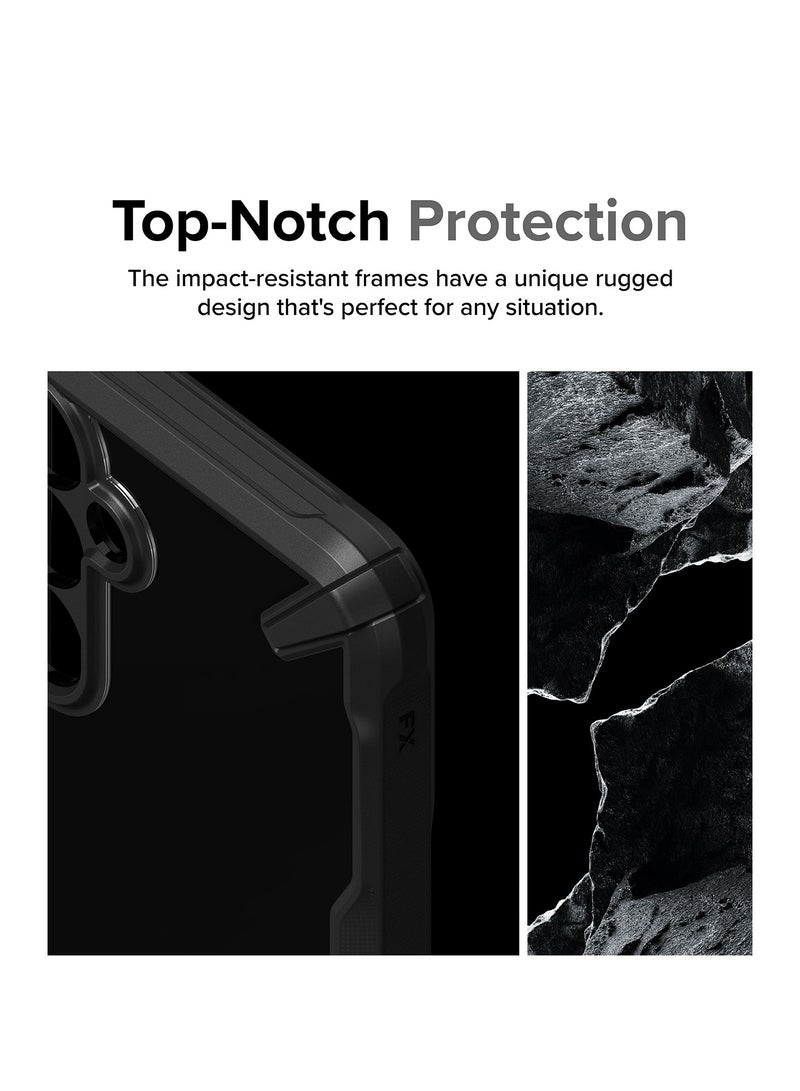 Ringke Fusion-X [Precise Cutouts for Camera Lenses] Compatible with Samsung Galaxy A55 Case, Augmented Bumper Clear Hard Back Heavy Duty Shockproof Protective Cover BLACK - Image 3