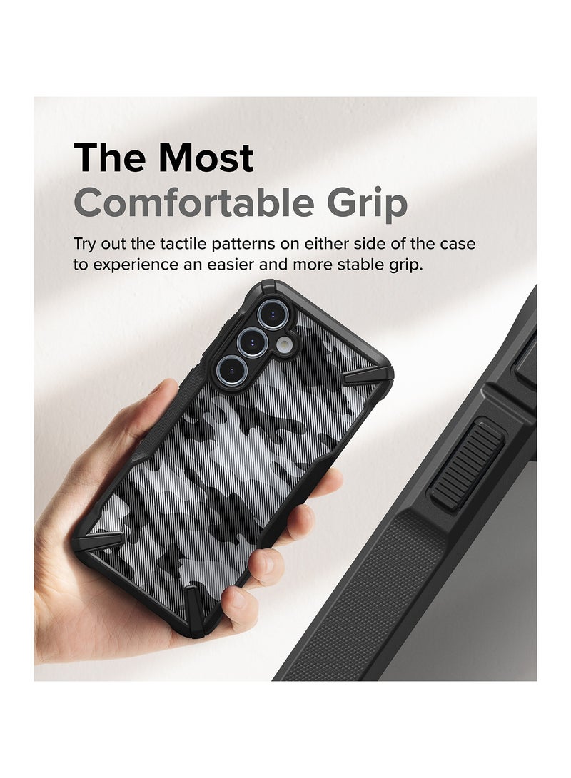 Ringke Fusion-X [Precise Cutouts for Camera Lenses] Compatible with Samsung Galaxy A55 Case, Augmented Bumper Military Design Hard Back Heavy Duty Shockproof Protective Cover CAMO BLACK - Image 4