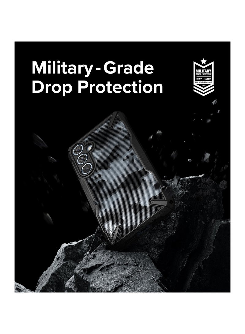 Ringke Fusion-X [Precise Cutouts for Camera Lenses] Compatible with Samsung Galaxy A55 Case, Augmented Bumper Military Design Hard Back Heavy Duty Shockproof Protective Cover CAMO BLACK - Image 5