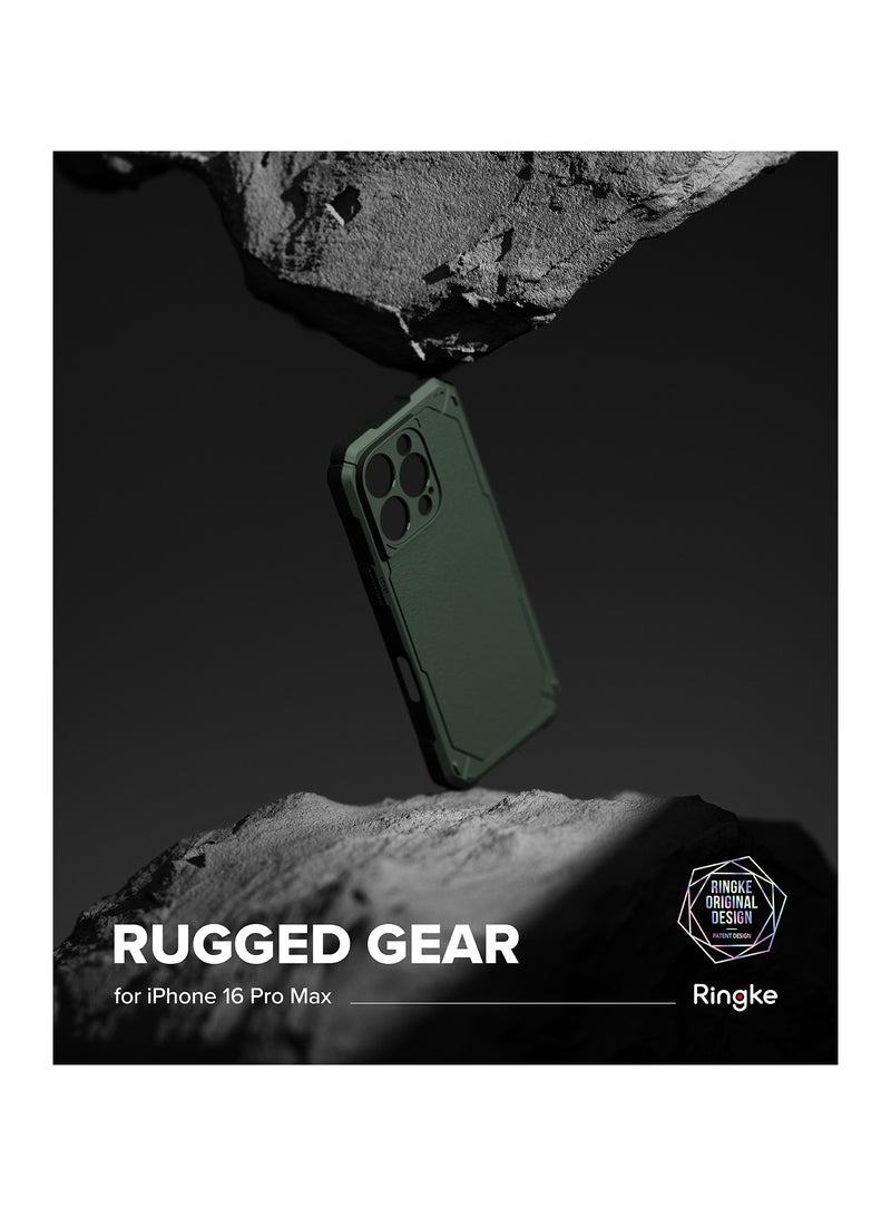 Ringke Rugged Gear [Oil & Dirt Resistant] Compatible with iPhone 16 Pro Max Case, Prevents Oily Smudges Non-Slip Enhanced Grip Protective Cover Precise Cutouts for Camera DARK GREEN - Image 2