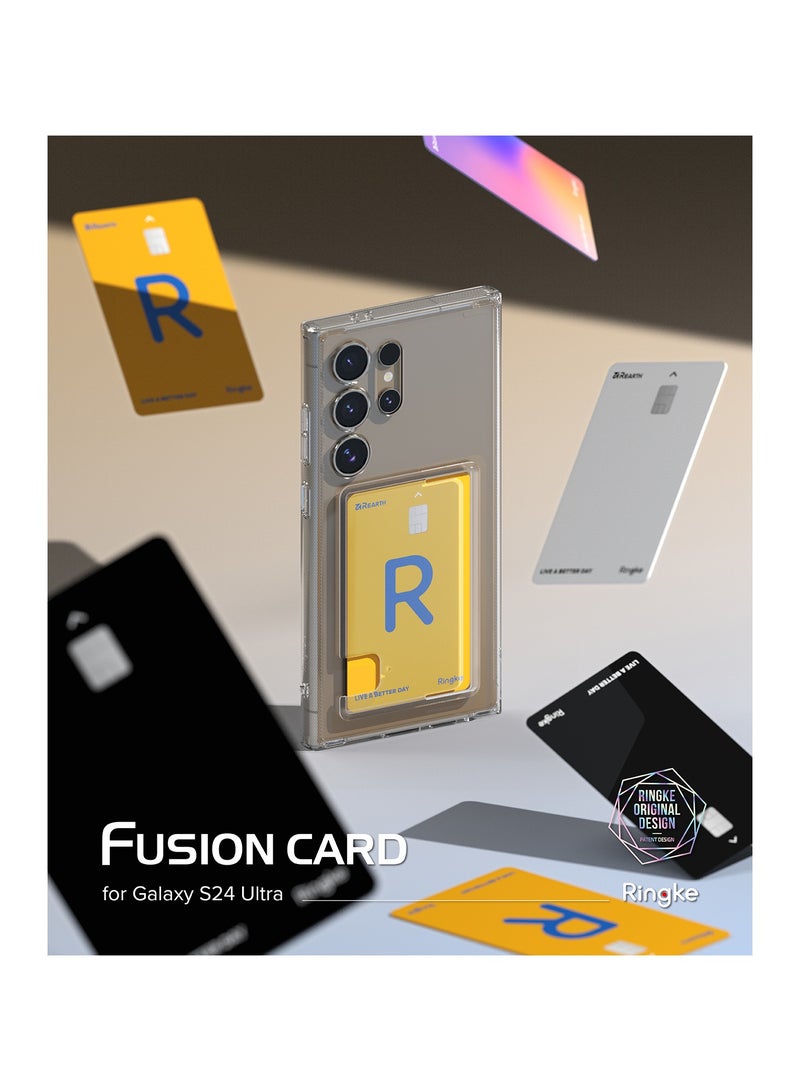 Ringke Fusion Card [Built-in Cardholder] Compatible with Samsung Galaxy S24 Ultra Case 5G, Hold Up to 1 Card, Transparent Wallet Phone Cover for Women, Men CLEAR - Image 2