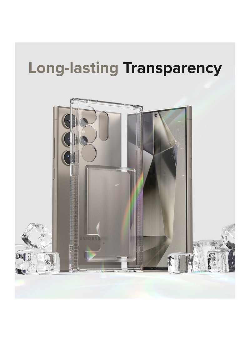 Ringke Fusion Card [Built-in Cardholder] Compatible with Samsung Galaxy S24 Ultra Case 5G, Hold Up to 1 Card, Transparent Wallet Phone Cover for Women, Men CLEAR - Image 3