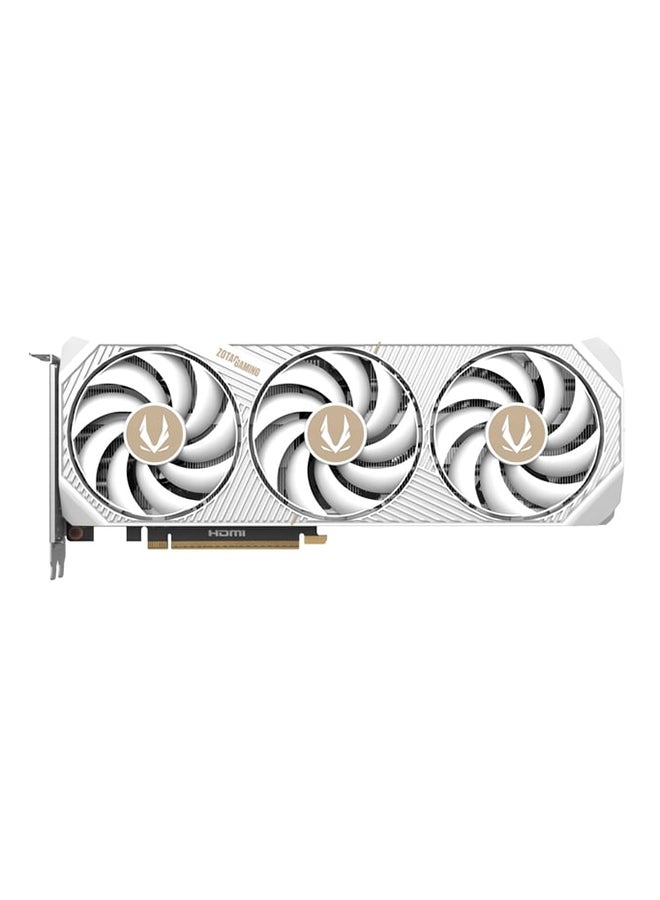 ZOTAC GAMING GeForce RTX 5070 AMP White Edition 12GB GDDR7 Graphics Card, 6144 CUDA Cores, 2587 MHz Boost Clock, PCIe 5.0, IceStorm 2.0 Cooling, BladeLink Fans, FREEZE Fan Stop, Spectra RGB, HDMI 2.1b & 3x DisplayPort 2.1b, Metal Backplate, GPU Support Bracket, 12V-2x6 Power, 192-bit, DLSS 4, Ray Tracing, VR Ready, FireStorm Utility, White Graphics Card | ZT-B50700FQ-10P  - Image 2