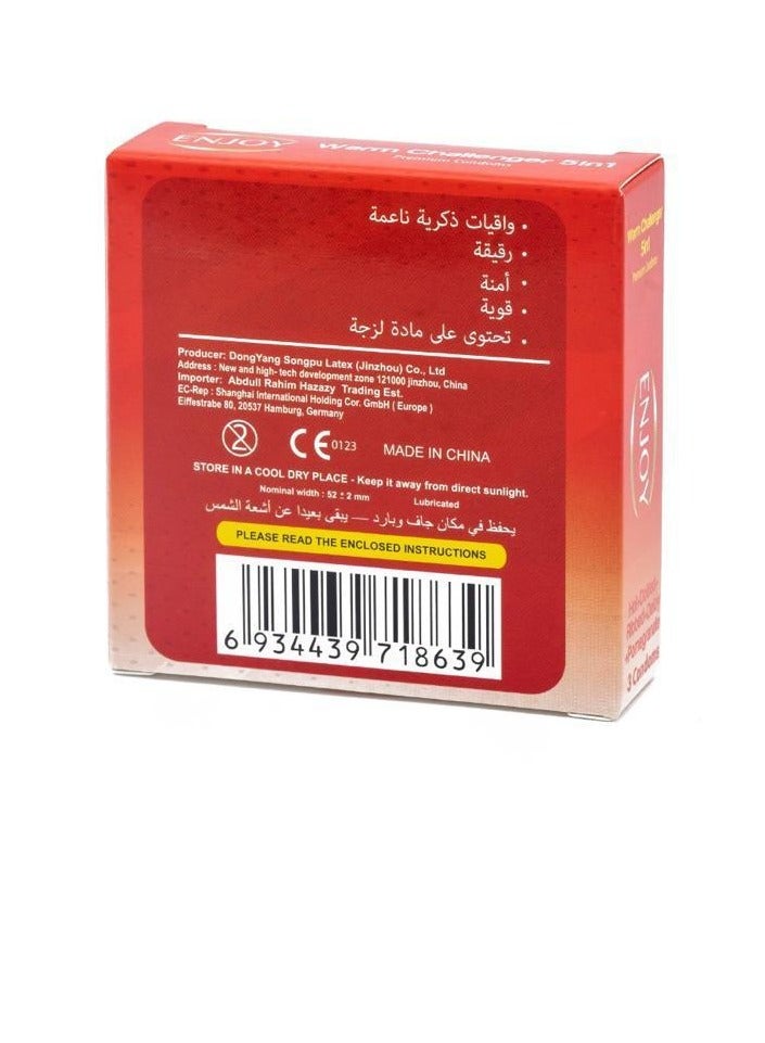 إنجوي Enjoy Worm Challenger Premium Condoms -03 Pack | Ultra-Thin, Lubricated & Comfortable for Maximum Sensation  - Image 3
