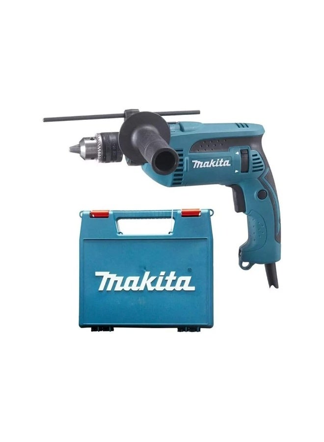 Makita Makita HP1640K 16mm 680W Compact Impact Hammer Drill Blue 303 x 72 x 222mm  - Image 1