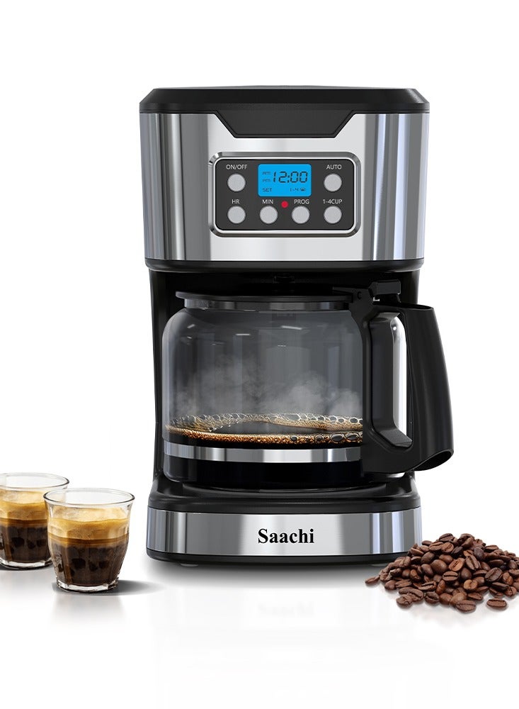 ساتشي صانعة قهوة بالتنقيط مع جرة زجاجية سعة 1.8 لتر، مؤقت قابل للبرمجة، إيقاف تشغيل تلقائي ووظيفة الحفاظ على الحرارة - Image 3