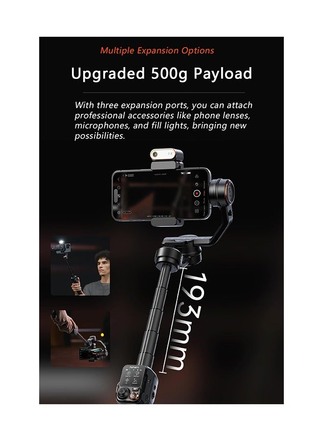 hohem iSteady M7 Gimbal Stabilizer for Smartphone, Magnetic AI Tracker Fill Light, Detachable Touchscreen Remote Controller, Built-in Extension Rod, 500g Payload Gimbal Stabilizer for iPhone Android  - Image 4