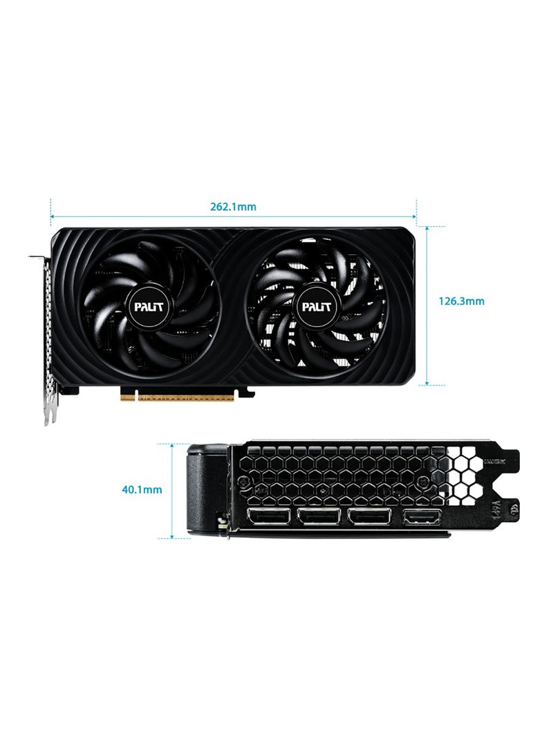 Palit GeForce RTX 5060 Dual 8GB GDDR6 Graphics Card, NVIDIA Blackwell Architecture, Dual 95mm Fans, DLSS 4 & Ray Tracing, HDMI & DisplayPort, 2-Slot Compact Design, RGB Lighting, Customizable Shroud, PCIe 4.0, VR-Ready, 4K & AI Gaming Support | NE75060019P1-GB2063D  - Image 4