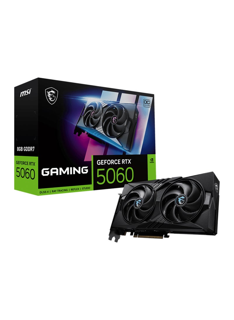 MSI GeForce RTX 5060 8G GAMING OC Graphics Card, 8GB GDDR7, 3840 CUDA Cores, 2640MHz Boost Clock, 128-Bit, 28Gbps Memory Speed, PCIe 5.0, Ray Tracing & DLSS 3.5, Triple-Fan TWIN FROZR 10 Cooling, HDMI 2.1b & 3x DisplayPort 2.1, 155W TDP, RGB Mystic Light, 8K Ready, DirectX 12 Ultimate | 912-V537-023  - Image 1