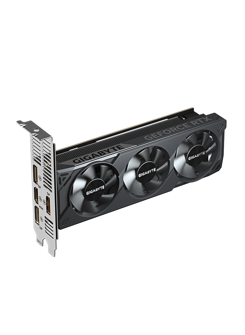 GIGABYTE - GeForce RTX 5060 OC Low Profile 8GB GDDR7 Graphics Card, 3840 CUDA Cores, 2512 MHz Boost Clock, 128-bit, 28Gbps, Dual Fan Cooling, 4K/8K Display, 4 Outputs (3x DisplayPort 2.1b + 1x HDMI 2.1b), 150W TDP, Compact 182mm Design, DLSS 4, Blackwell Architecture | GV-N5060OC-8GL - Image 1