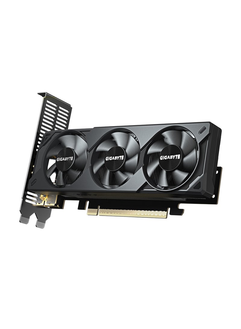 GIGABYTE - GeForce RTX 5060 OC Low Profile 8GB GDDR7 Graphics Card, 3840 CUDA Cores, 2512 MHz Boost Clock, 128-bit, 28Gbps, Dual Fan Cooling, 4K/8K Display, 4 Outputs (3x DisplayPort 2.1b + 1x HDMI 2.1b), 150W TDP, Compact 182mm Design, DLSS 4, Blackwell Architecture | GV-N5060OC-8GL - Image 1