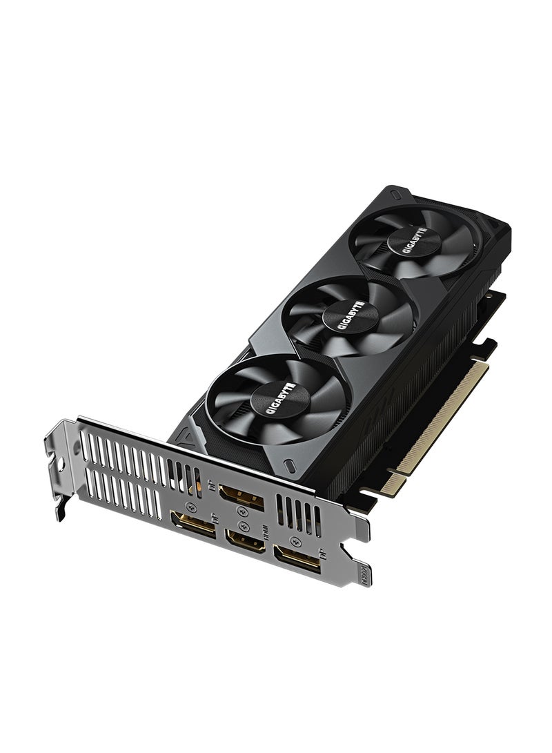 GIGABYTE - GeForce RTX 5060 OC Low Profile 8GB GDDR7 Graphics Card, 3840 CUDA Cores, 2512 MHz Boost Clock, 128-bit, 28Gbps, Dual Fan Cooling, 4K/8K Display, 4 Outputs (3x DisplayPort 2.1b + 1x HDMI 2.1b), 150W TDP, Compact 182mm Design, DLSS 4, Blackwell Architecture | GV-N5060OC-8GL - Image 1
